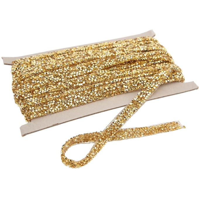 10 Yards 1cm Gouden Strass Lint Zelfklevend DIY Kristal Strass Lint voor Naaien DIY beige