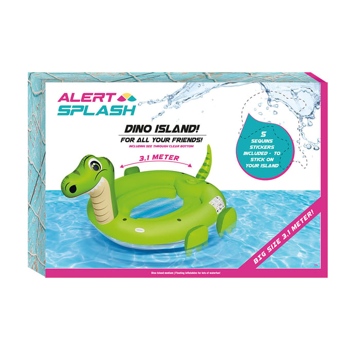 Alert Splash opblaasbaar dino eiland 310x270x175 cm