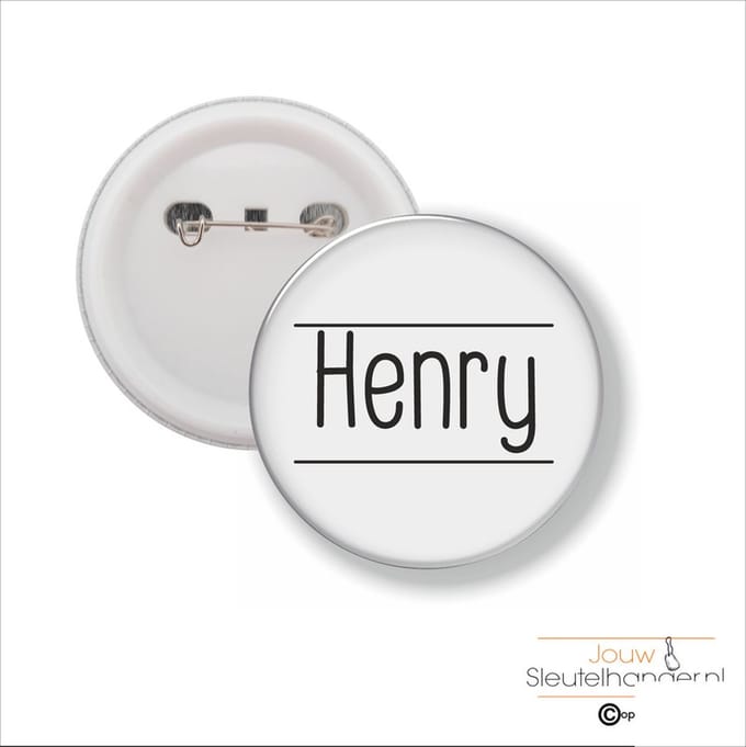 Button Met Speld 58 MM - Henry