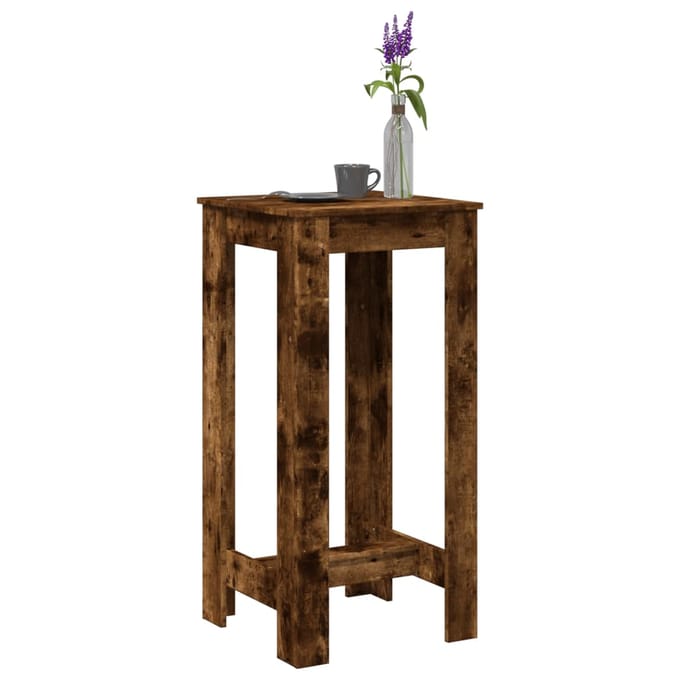 vidaXL - Bartafel - 51x50x103,5 - cm - bewerkt - hout - gerookt - eikenkleur
