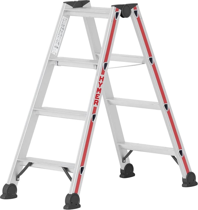 Trapladder 2x4 treden - Geanodiseerd aluminium, stabiliteit en veiligheid