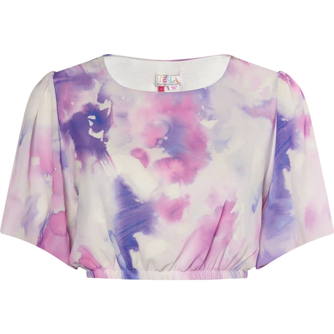 IZIA Blouse met tie-dye-patroon Dames Lila veelkleurig