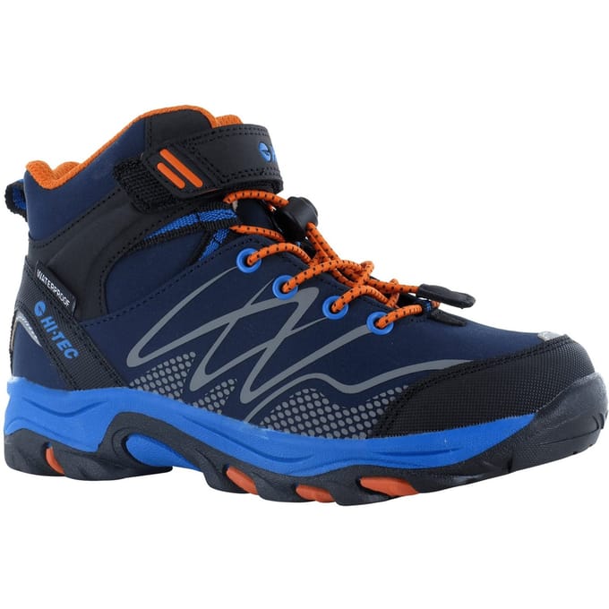 Hi-Tec Blackout Mid Polyester Soft Shell Jongens Marine/Oranje/Meerblauwe Wandelschoenen