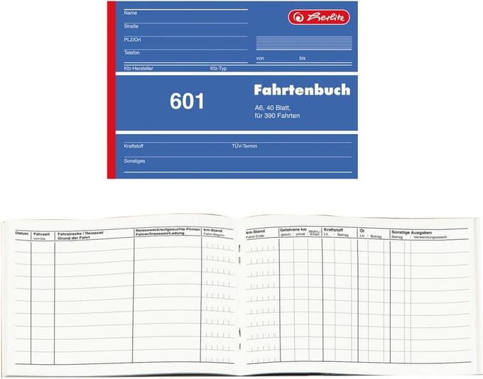 Fahrtenbuch A6 40 Blatt 1 St�ck