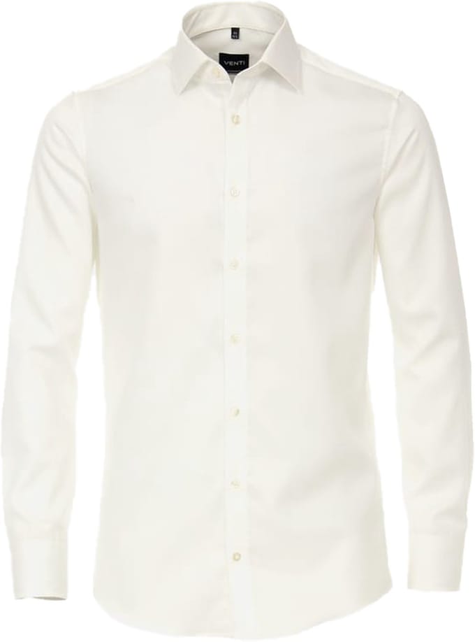 VENTI modern fit overhemd - mouwlengte 72 cm - twill - beige - Strijkvriendelijk - Boordmaat: 41