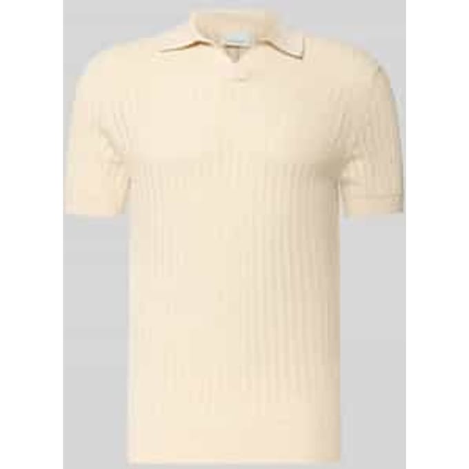 slim fit poloshirt met V-hals
