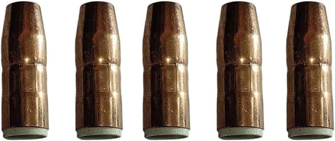 Lasmondstuk Set - Koperen Mondstukken - MIG Lassen - AccuLock Constructie - 5 Stuks - Koperkleurig