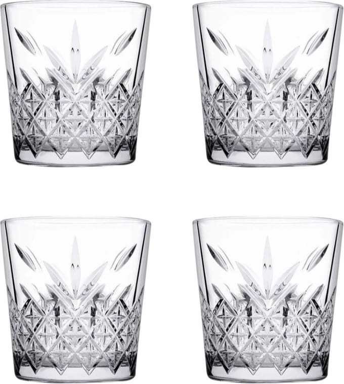 Pasabahce Timeless - Waterglazen - Stapelbaar - 34 cl - 4 stuks - Transparant - Conisch Glas
