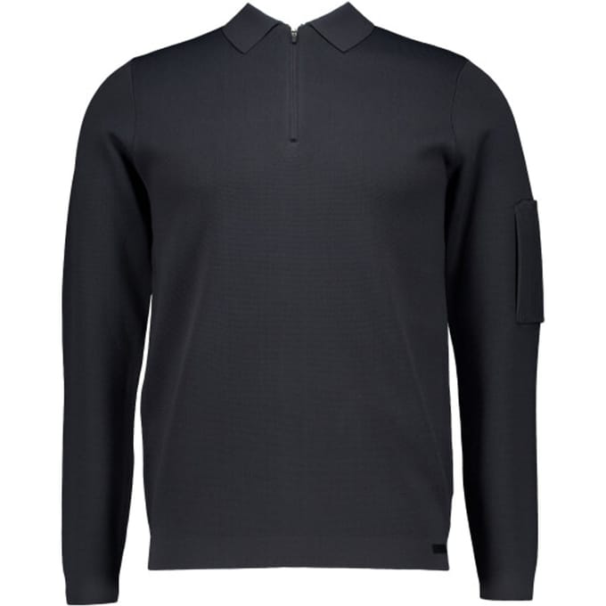 Genti Polo Zip Ls Polos Donkergrijs K4117-1258
