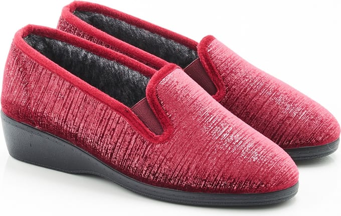 Damart - Iriserende Thermolactyl pantoffels - Dames - Rood - 41