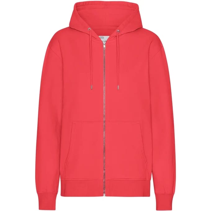 Hooded sweatshirt met rits Colorful Standard Classic Organic Red Tangerine
