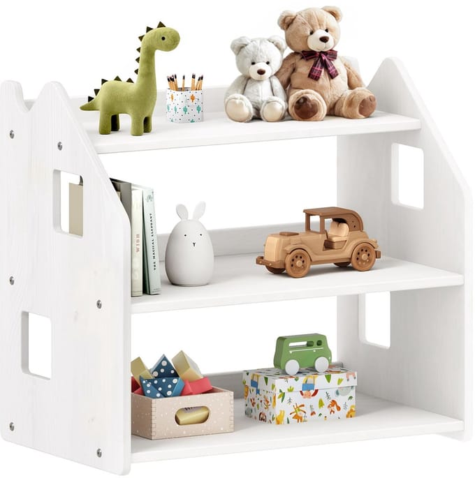 Kinderboekenkast YASMIN van massief hout – wit