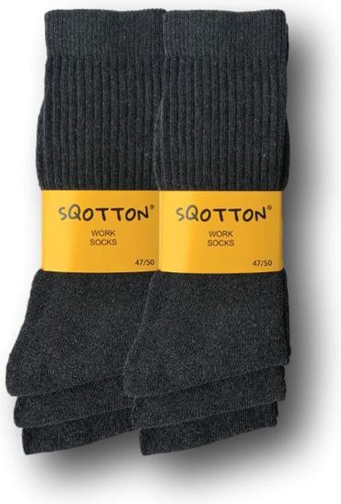 6 paar SQOTTON® Werksokken - Heavy - Antraciet - Maat 47-50