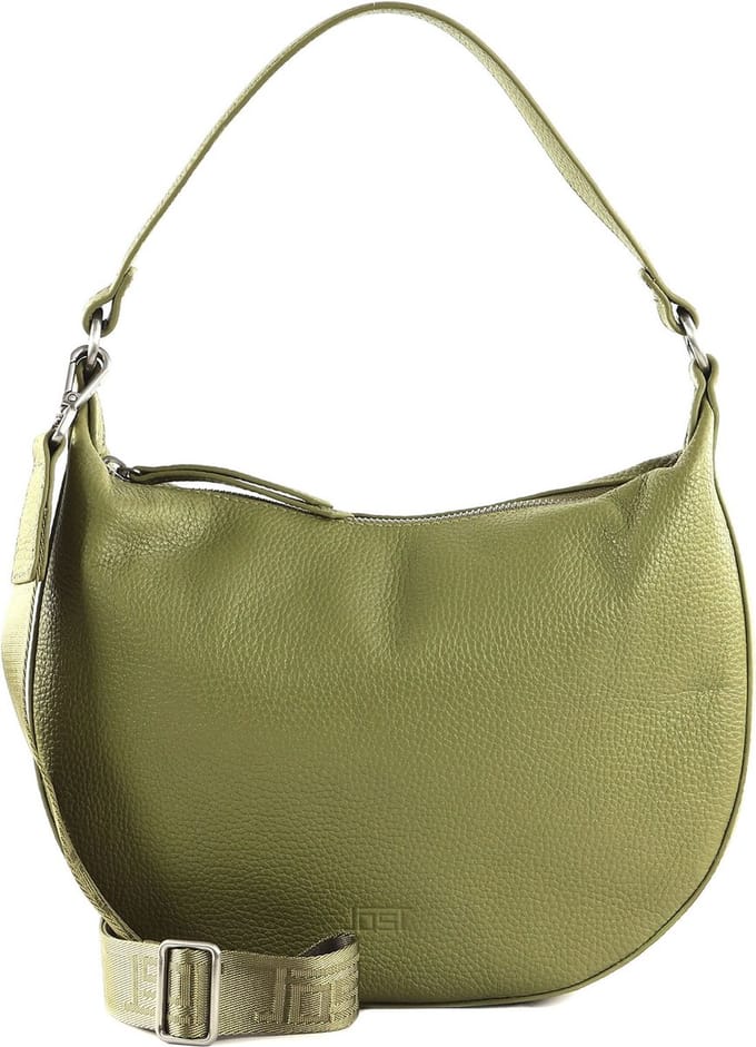 JOST Leren Schoudertas Vika Hobo Bag Olive Olijfgroen