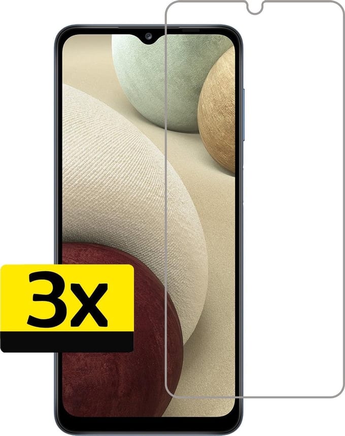 Screenprotector - Geschikt voor Samsung Galaxy A12 - 3 Stuks - Extra Sterk - Beschermglas - Gehard Glas - Tempered Glass - Screen Protector