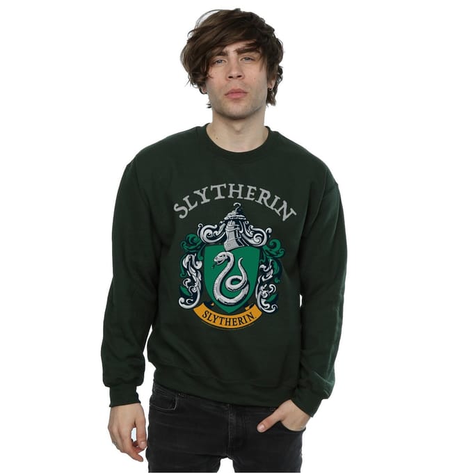 Harry Potter Heren Slytherin Crest Sweatshirt (Bosgroen)
