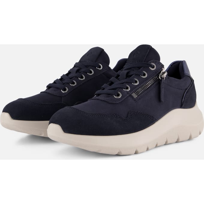 Ecco Valerie Side Zip Sneakers blauw Nubuck - Maat 37