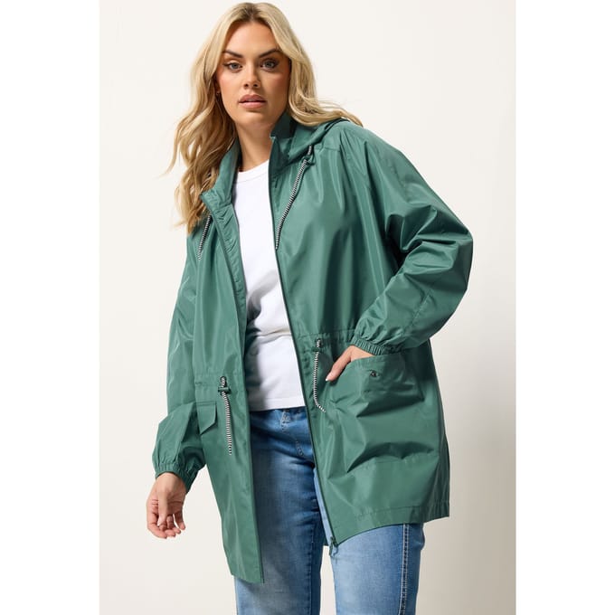 Yours Groene Lichte Parka Met Trekkoord Size 44