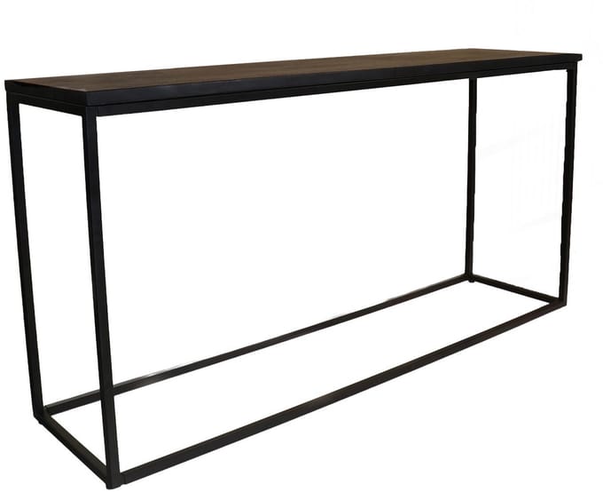 Bijzettafel 150cm duurzaam mangohout zwart Osso industrieel side table
