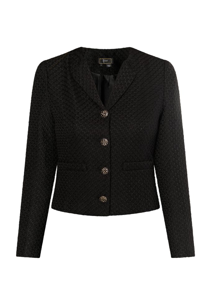 Faina Bouclé jasje Dames zwart