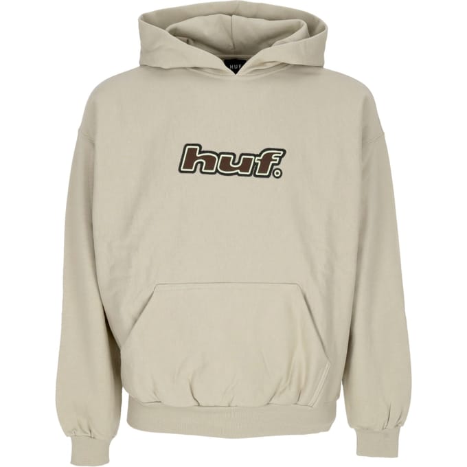 Mannen Hoodie Logo Applique Hooded Fleece Putty