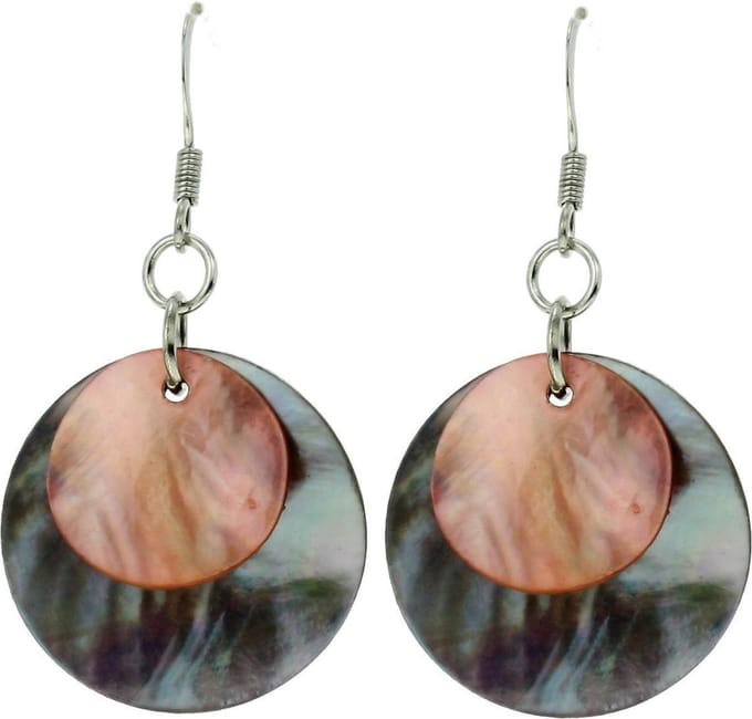 Behave - Oorbellen - Schelp look - Rond - Natuurstijl dames 4.2 cm