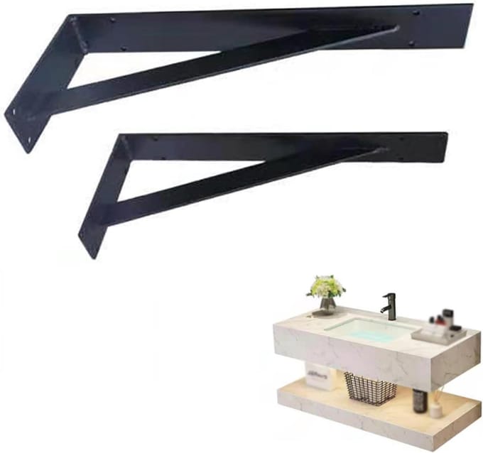 Plankdragers Set - Wandsteunen Beugels - Zware Opslag Creëren - Stevige Driehoek Structuur - 40cm - Zwart