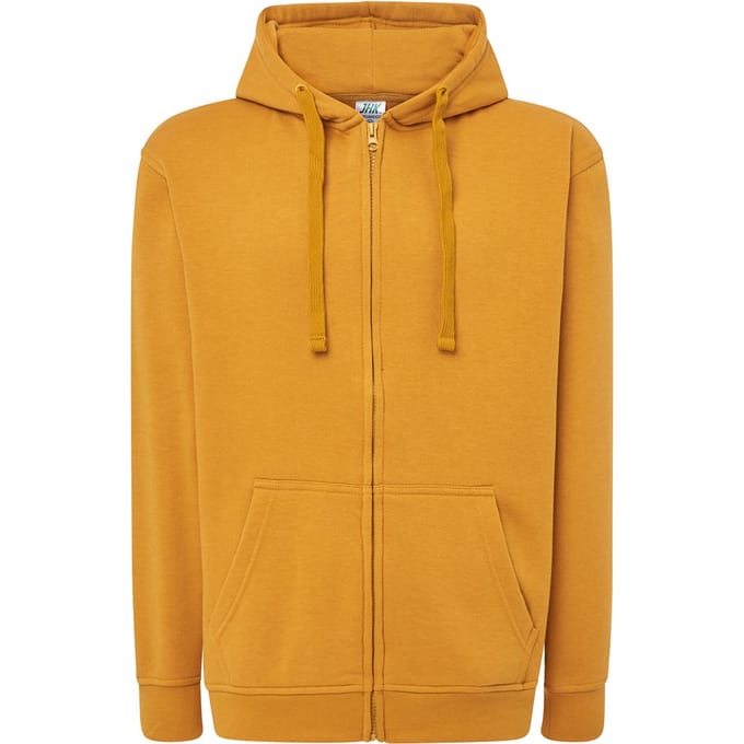 JHK Unisex effen capuchon met rits voor volwassenen (Mosterd)