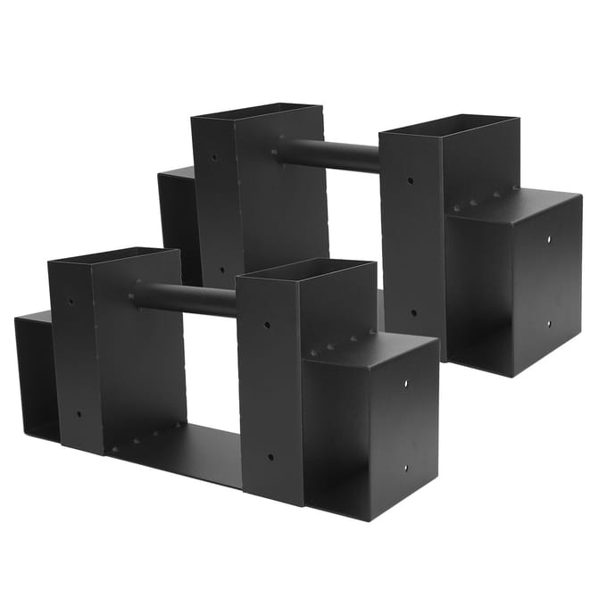2 stuks Buiten Houtblok Opslagrek Beugelset Open Haard Hout Opslaghouder met Schroeven gray
