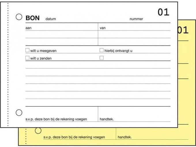 Sigel bonboekje Expres A6 blok 2x50 vel met carbon