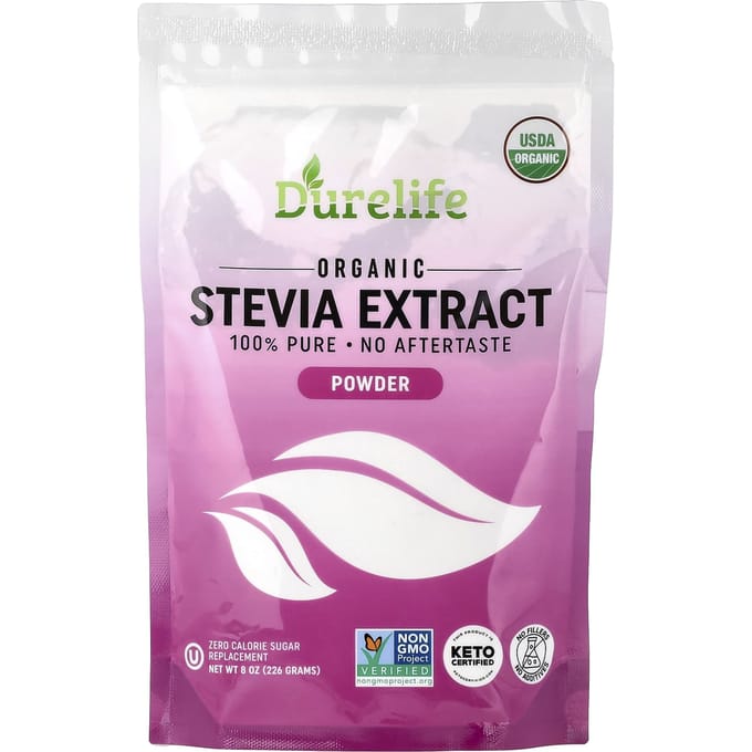 DURELIFE, Poudre d'Extrait de Stévia Bio, 8 oz (226g)