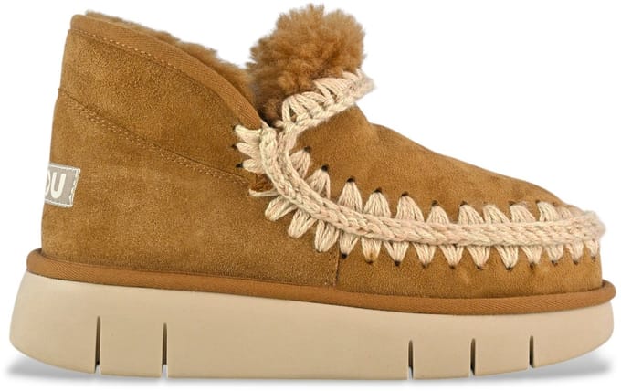 Mou Eskimo Bounce Sneaker Laarzen - Suède - Dames - Cognac - Maat 37