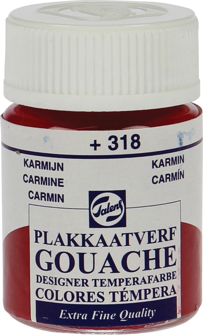 Talens plakkaatverf Extra Fijn flacon van 16 ml, karmijn 10 stuks