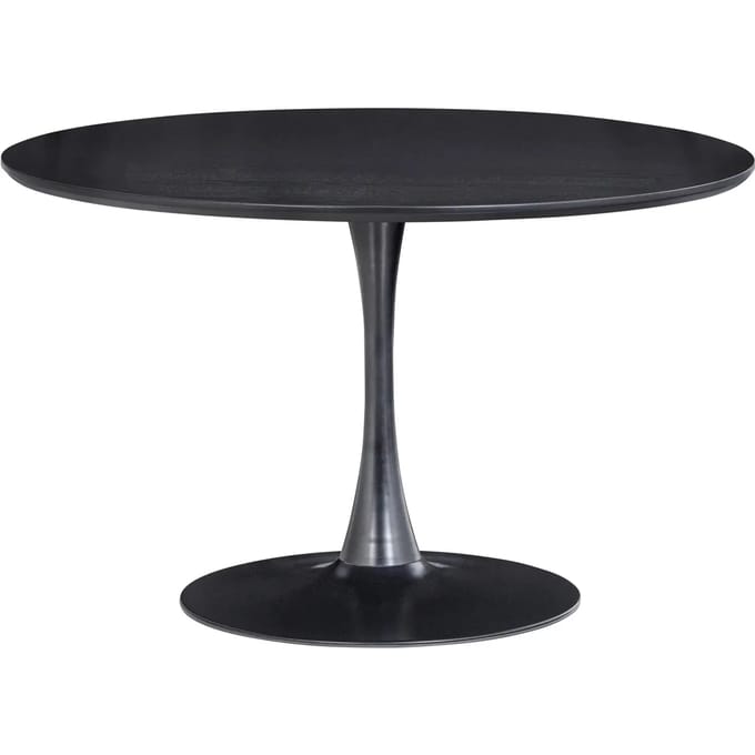 WOOOD Sammy Ronde Eettafel - MDF/staal - Zwart - 75x120x120