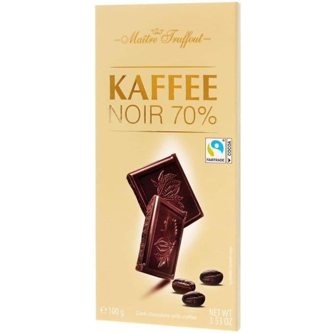 MaitreTruffout Pure Chocolade 70% met Koffie 100 g