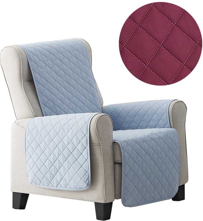 Duo quilt - Fauteuilbeschermer Paars - 55cm breed - Twee kanten te gebruiken - OekoTex keurmerk