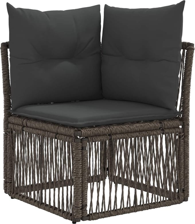vidaXL - Hoeksofa - eenheid - Grijs - poly - rattan