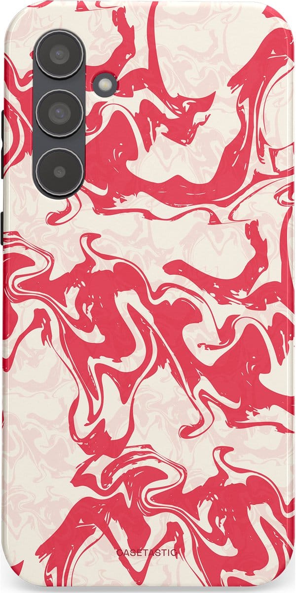 Casetastic hoesje geschikt voor Samsung Galaxy A55 - Dubbellaagse bescherming - Marshmellow Explosie - Fashion Case - Koraal Wit Crème Lichtroze