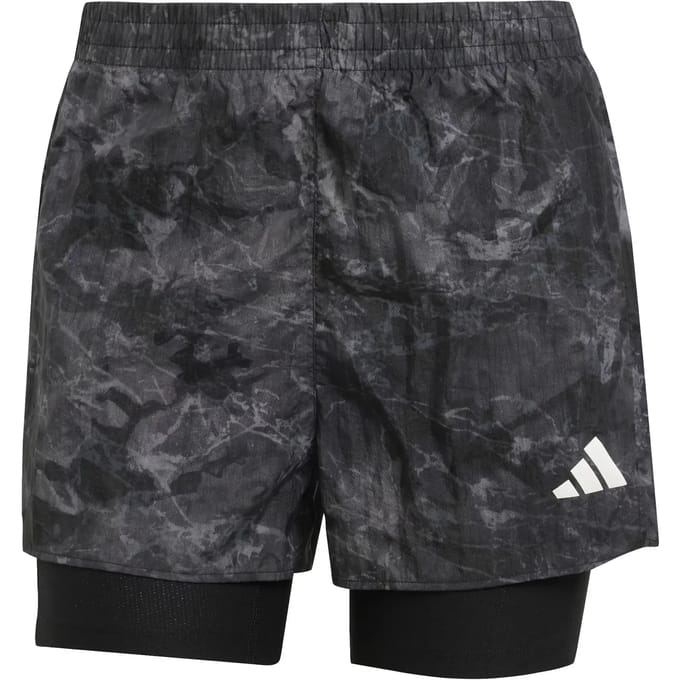 Korte Broek adidas Shorts Own The Run Spray Dye 2in1 élastique