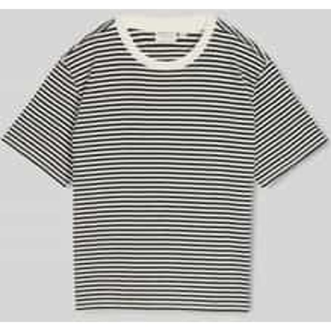 Tom Tailor Denim - T-shirt met boxy pasvorm - Maat M - black white stripe