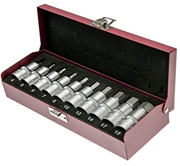 Dopsleutelset 10-delig - Binnenzeskant Doppen - Auto Onderhoud - Chroom-Vanadium Staal - 1/2 Inch - Mat