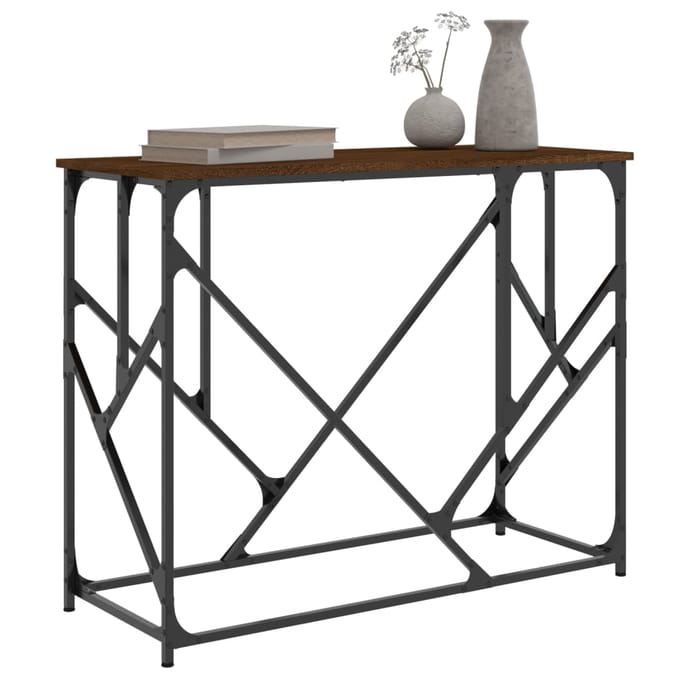 vidaXL - Wandtafel - 100x40x80 - cm - bewerkt - hout - bruin - eikenkleur