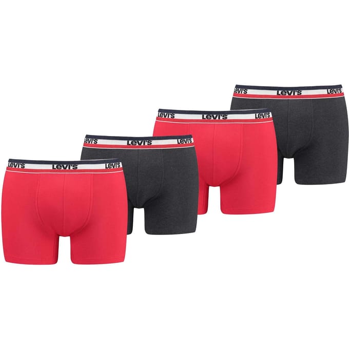 Levi's Men Sprtswr Logo Boxer Brief Org Co 4P Ecom Boxershorts