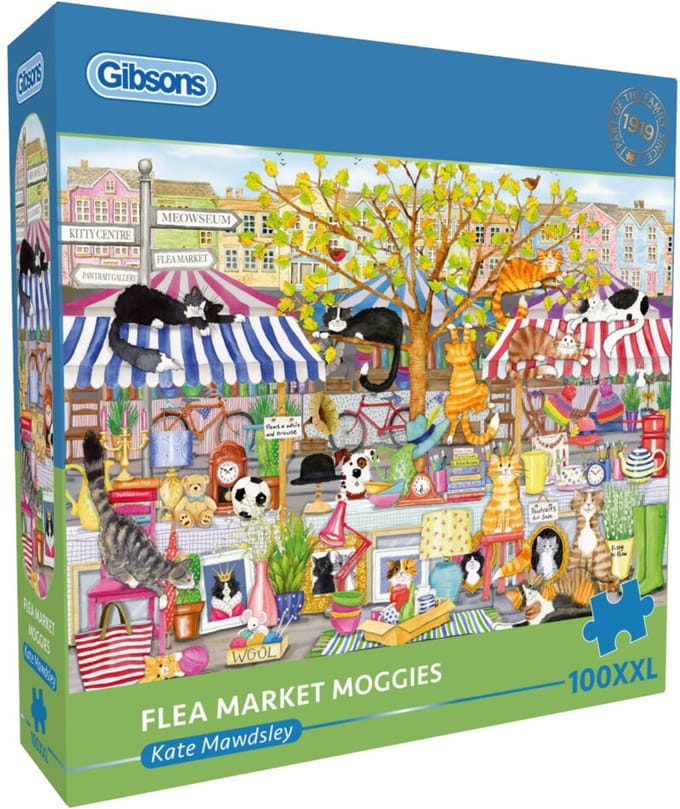Gibsons legpuzzel Flea Market Moggies 100XXL dieren katten puzzel.