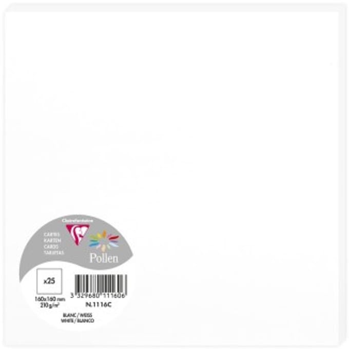 Stuifmeel van Clairefontaine kaart 160 x 160 mm, wit