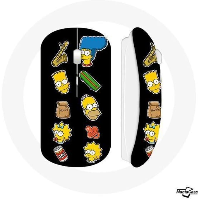 Souris Sans Fil Les Simpson autocollants fond noir