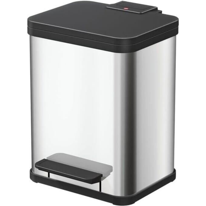 Hailo Öko duo plus M 6222000 Afvalbak 18 l RVS (l x b x h) 320 x 320 x 430 mm RVS Met voetpedaal 1 stuk(s)