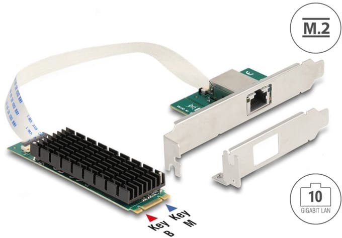 Delock M.2 Key B+M 1 x RJ45 10 Gigabit LAN Network Card