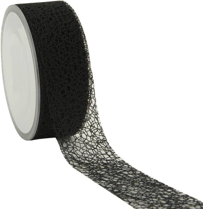 Honeycomblint zwart – 38 mm × 20 m