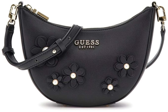 GUESS schoudertas Zaria Mini Top Zipper Shoulder Bag Black zwart